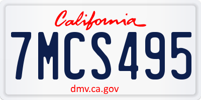 CA license plate 7MCS495