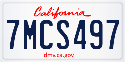 CA license plate 7MCS497