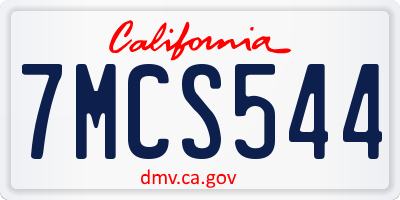 CA license plate 7MCS544