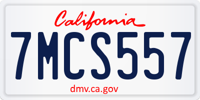 CA license plate 7MCS557
