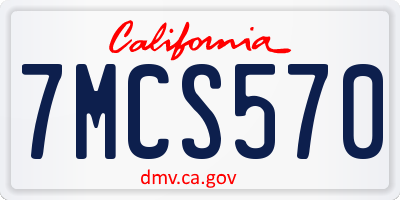 CA license plate 7MCS570