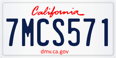 CA license plate 7MCS571