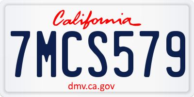 CA license plate 7MCS579