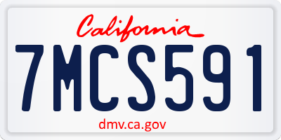 CA license plate 7MCS591