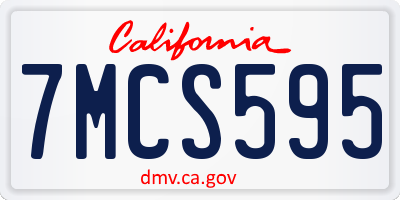 CA license plate 7MCS595