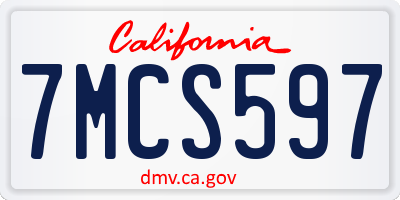 CA license plate 7MCS597