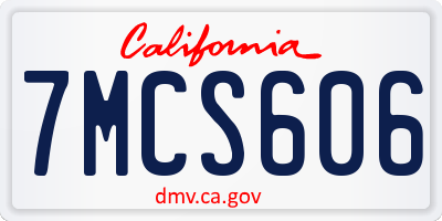 CA license plate 7MCS606