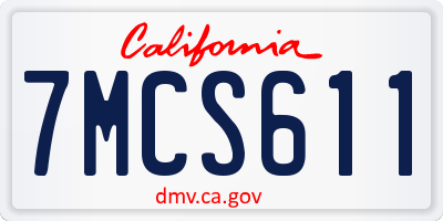 CA license plate 7MCS611