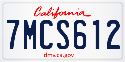 CA license plate 7MCS612