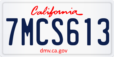 CA license plate 7MCS613