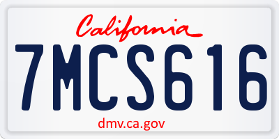 CA license plate 7MCS616
