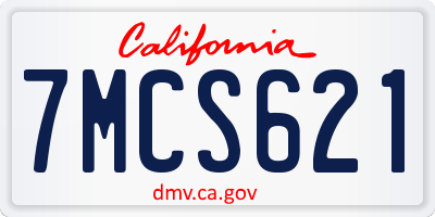 CA license plate 7MCS621