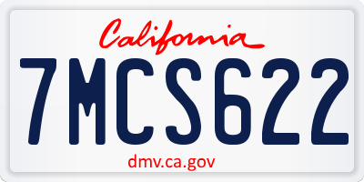 CA license plate 7MCS622