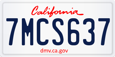 CA license plate 7MCS637