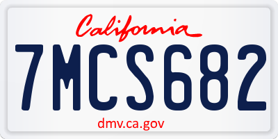 CA license plate 7MCS682