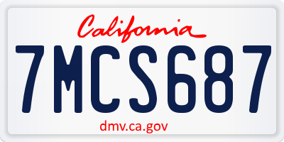 CA license plate 7MCS687