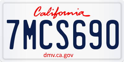 CA license plate 7MCS690