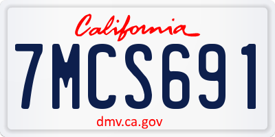 CA license plate 7MCS691