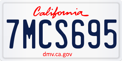 CA license plate 7MCS695
