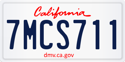 CA license plate 7MCS711