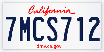 CA license plate 7MCS712
