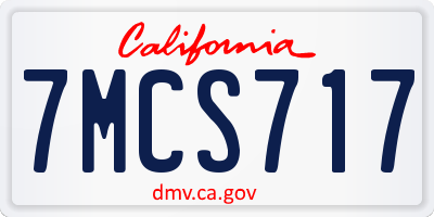 CA license plate 7MCS717