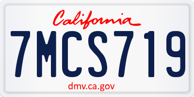 CA license plate 7MCS719