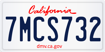 CA license plate 7MCS732