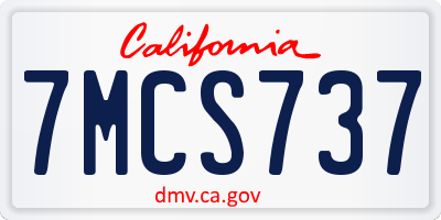 CA license plate 7MCS737