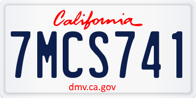 CA license plate 7MCS741
