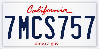 CA license plate 7MCS757