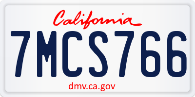 CA license plate 7MCS766