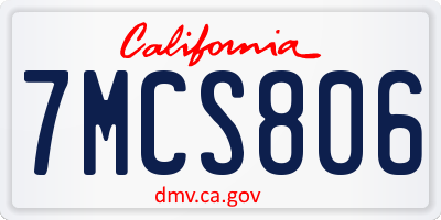 CA license plate 7MCS806