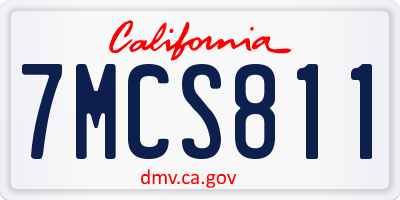 CA license plate 7MCS811