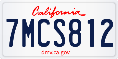 CA license plate 7MCS812