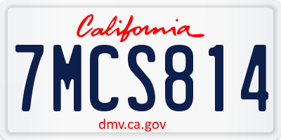 CA license plate 7MCS814