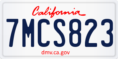 CA license plate 7MCS823