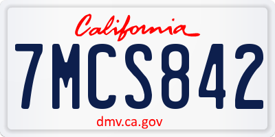 CA license plate 7MCS842