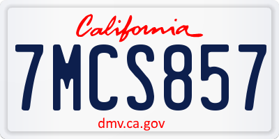 CA license plate 7MCS857