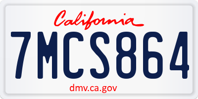 CA license plate 7MCS864