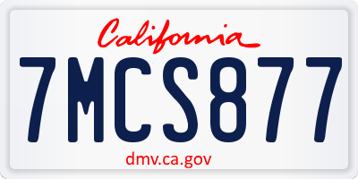 CA license plate 7MCS877