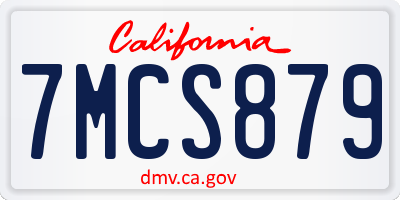 CA license plate 7MCS879