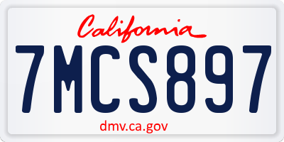 CA license plate 7MCS897