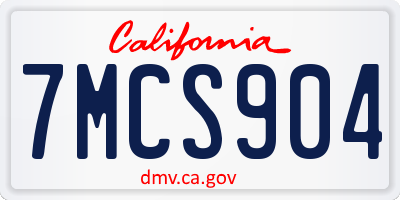 CA license plate 7MCS904