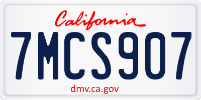 CA license plate 7MCS907