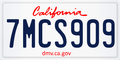CA license plate 7MCS909