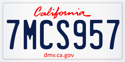 CA license plate 7MCS957