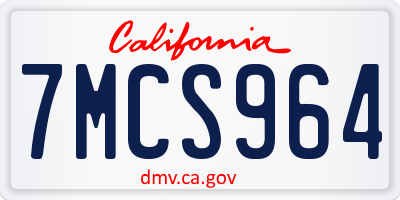CA license plate 7MCS964