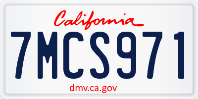 CA license plate 7MCS971