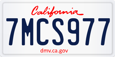 CA license plate 7MCS977